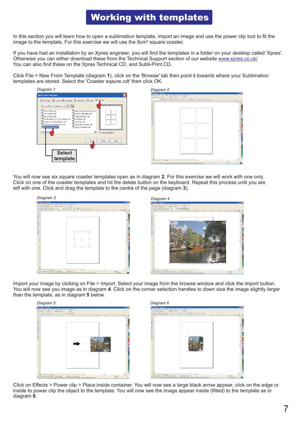 Working with templates | Xpres Subli-Print Epson 1290: Manual User Manual | Page 9 / 14