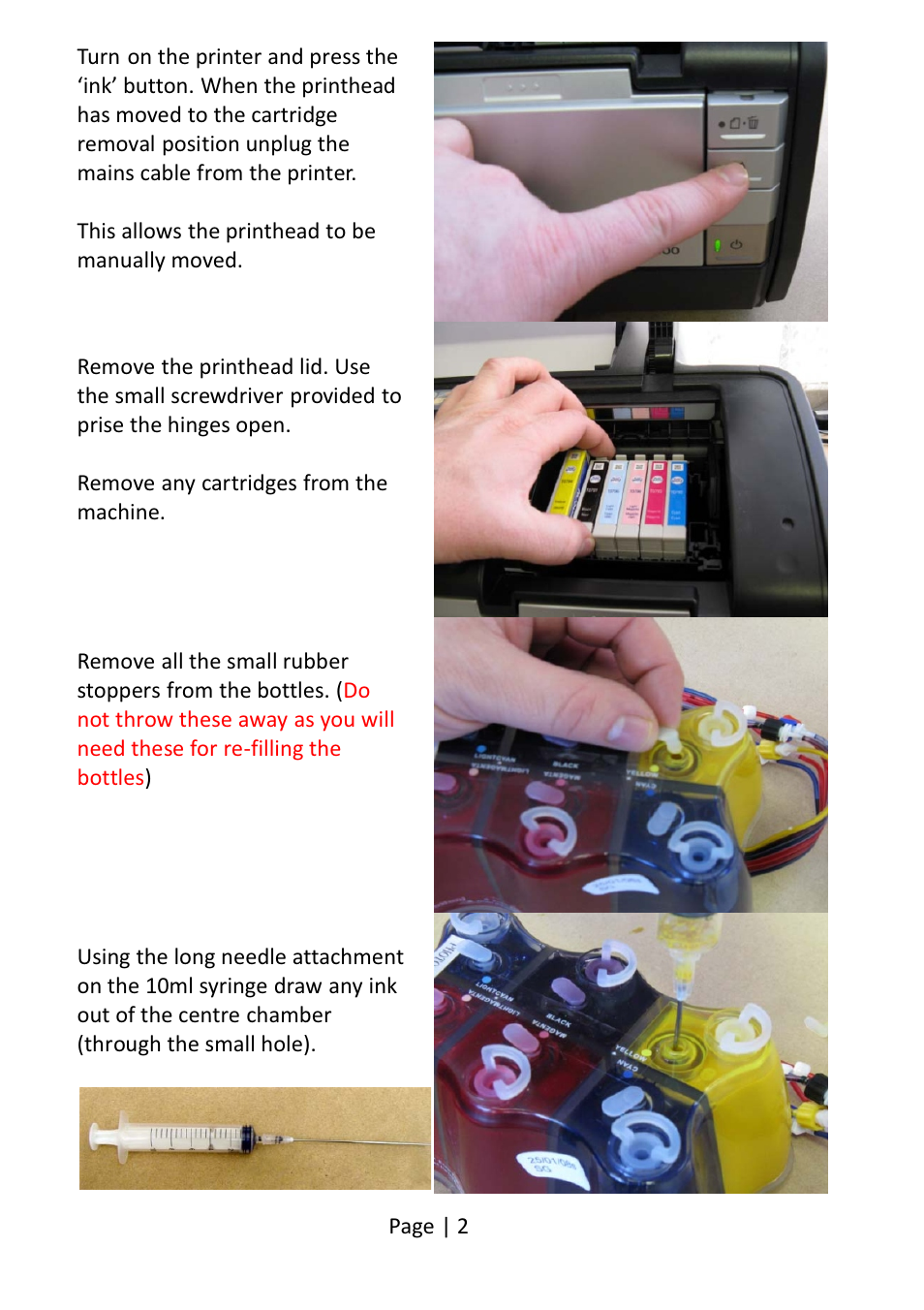 Xpres Subli-Print Epson 1400: Bulk Feed Instructions OLD STYLE (pre June 2010) User Manual | Page 2 / 7