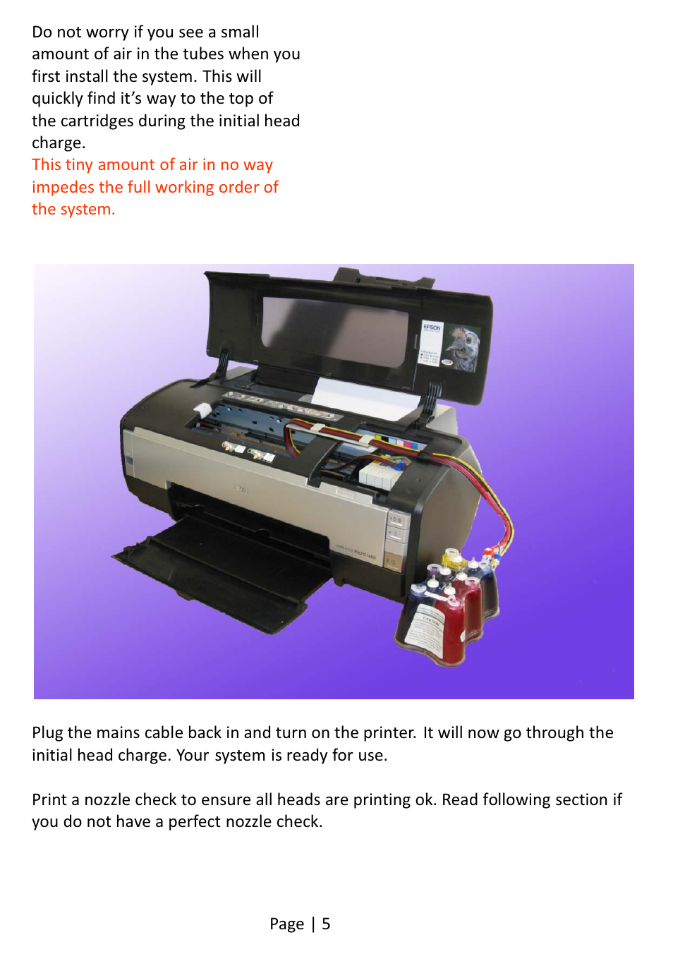 Xpres Subli-Print Epson 1400: Bulk Feed Instructions OLD STYLE (pre June 2010) User Manual | Page 5 / 7