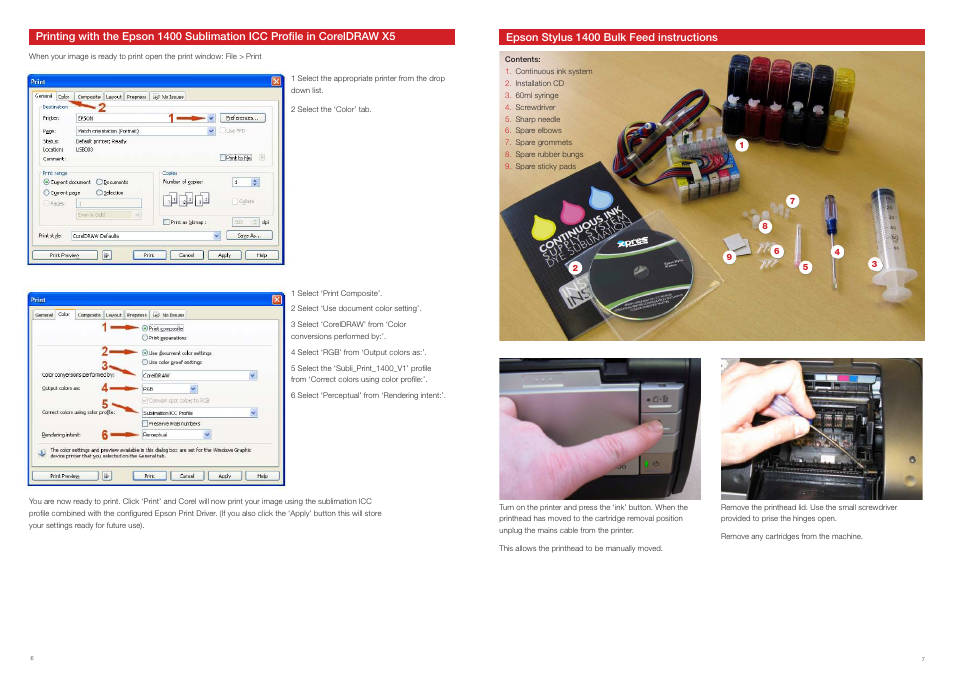 Epson stylus 1400 bulk feed instructions | Xpres Subli-Print Epson 1400: Manual User Manual | Page 4 / 9