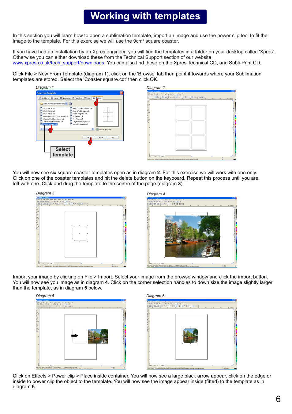 Working with templates | Xpres Subli-Print Epson 4450 Pro: Manual User Manual | Page 8 / 13