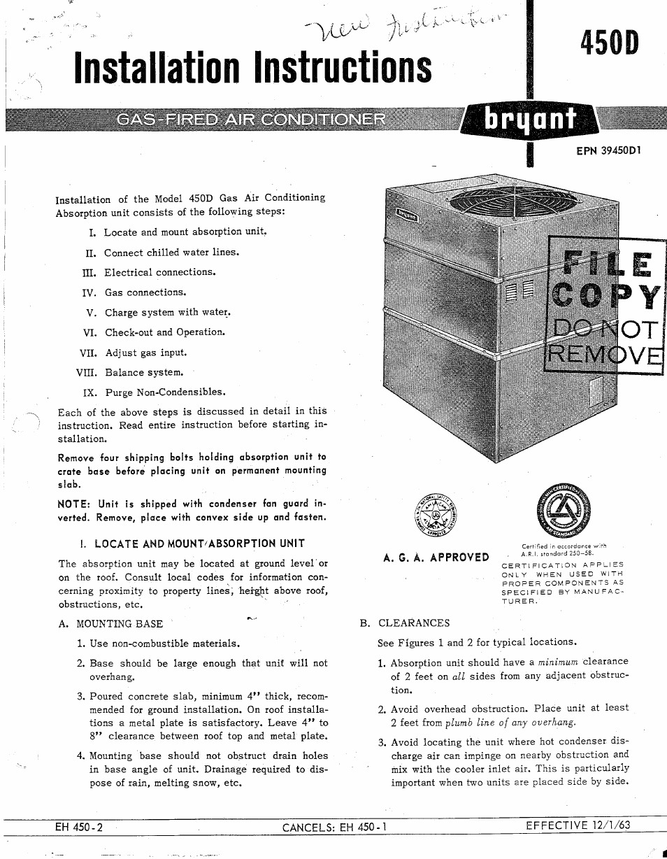 Bryant 450D User Manual | 10 pages