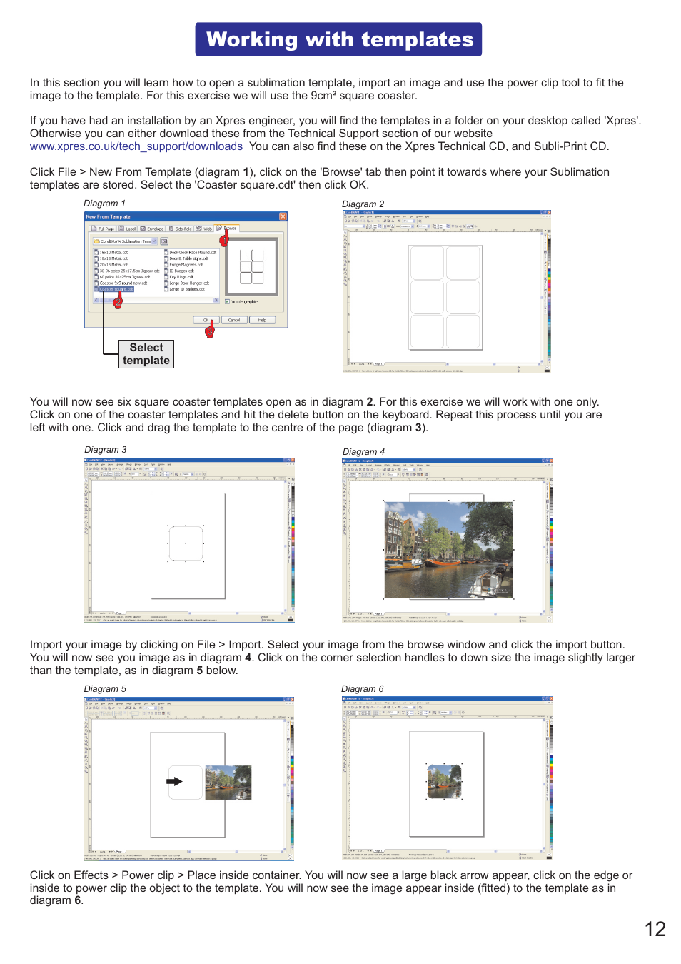 Working with templates | Xpres Subli-Print Epson R1800: Manual User Manual | Page 14 / 19