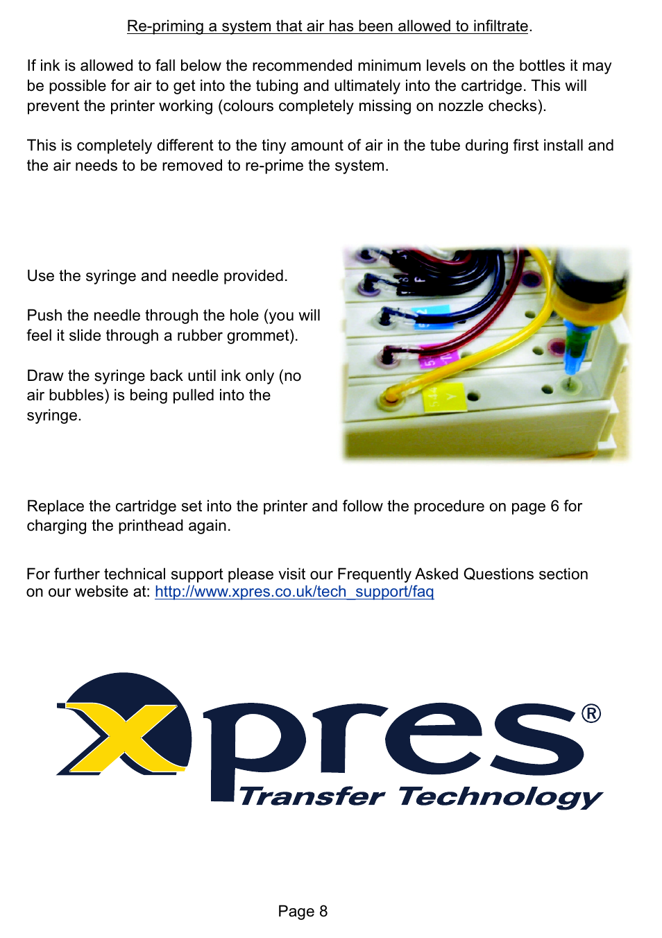 Xpres Subli-Print Epson R1800: Bulk Feed (series 4) installation Instructions XP5043 User Manual | Page 8 / 8