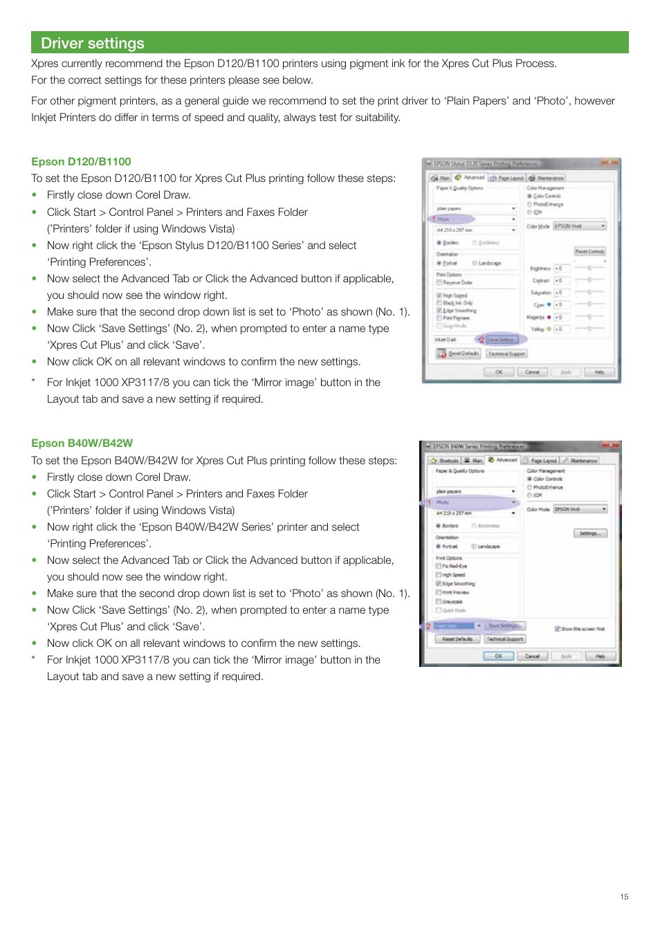 Driver settings | Xpres Cut Plus: Ultragraphics Roland GX-24 Manual User Manual | Page 15 / 16