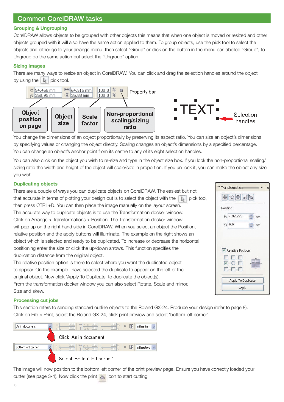 Common coreldraw tasks | Xpres Cut Plus: Ultragraphics Roland GX-24 Manual User Manual | Page 6 / 16