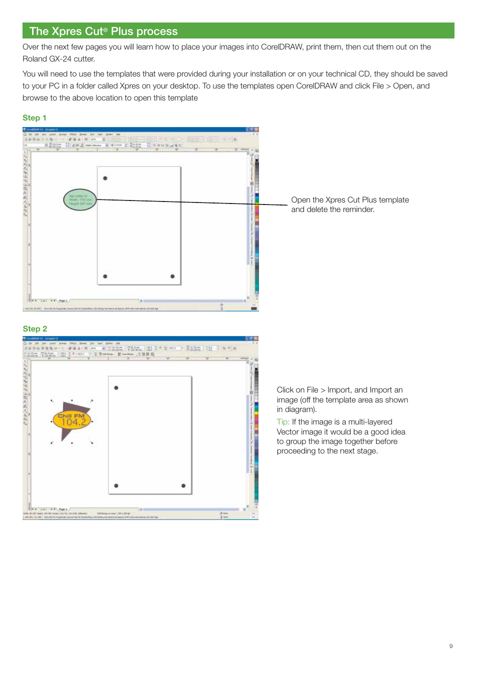 The xpres cut, Plus process | Xpres Cut Plus: Ultragraphics Roland GX-24 Manual User Manual | Page 9 / 16