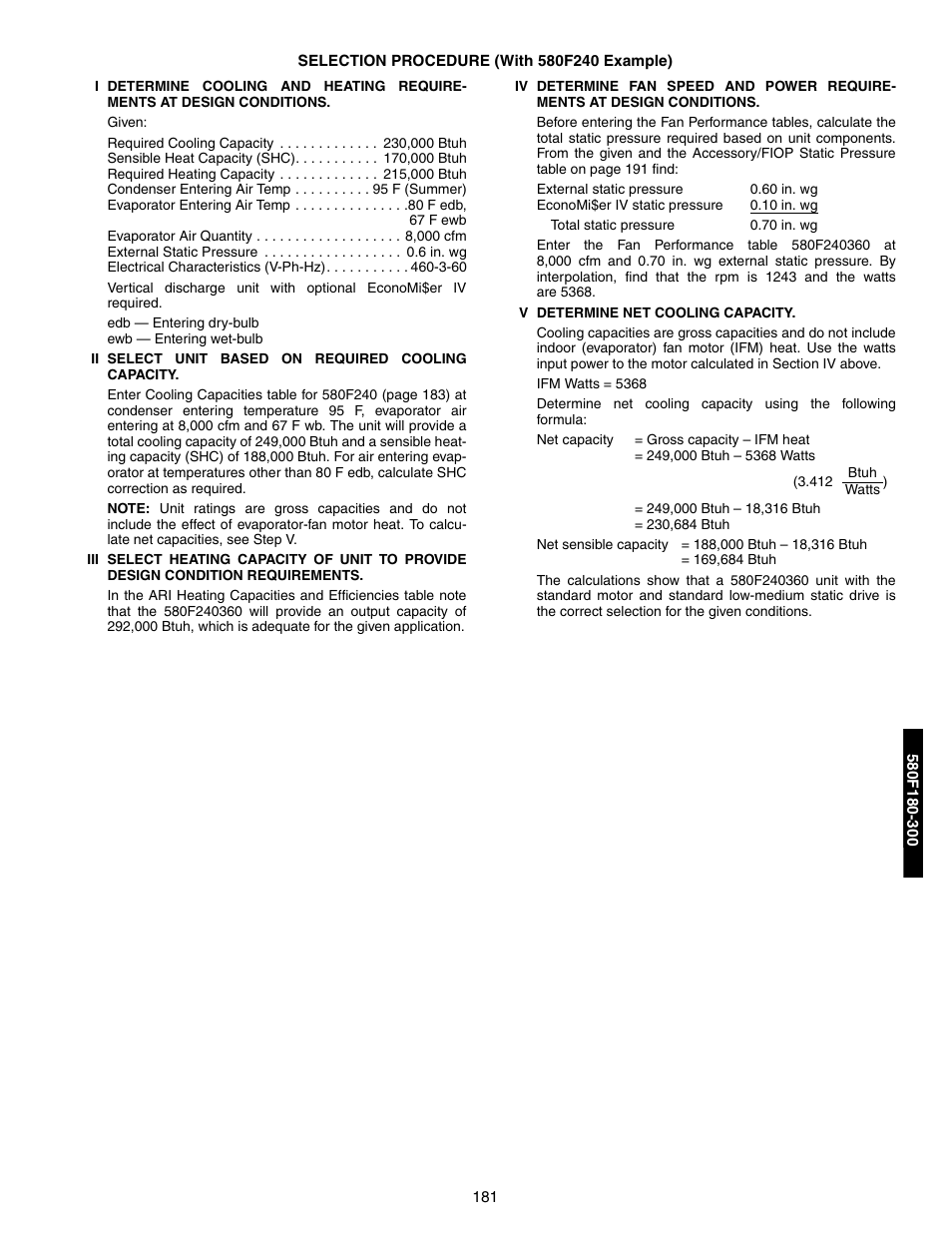 Selection procedure | Bryant 581A/B User Manual | Page 181 / 268