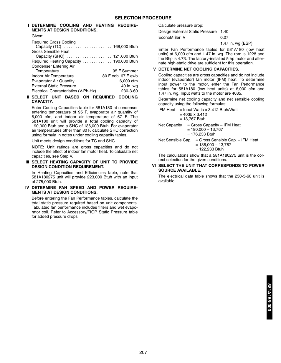 Selection procedure | Bryant 581A/B User Manual | Page 207 / 268