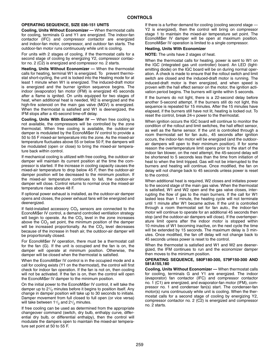 Controls, Controls -262 | Bryant 581A/B User Manual | Page 259 / 268