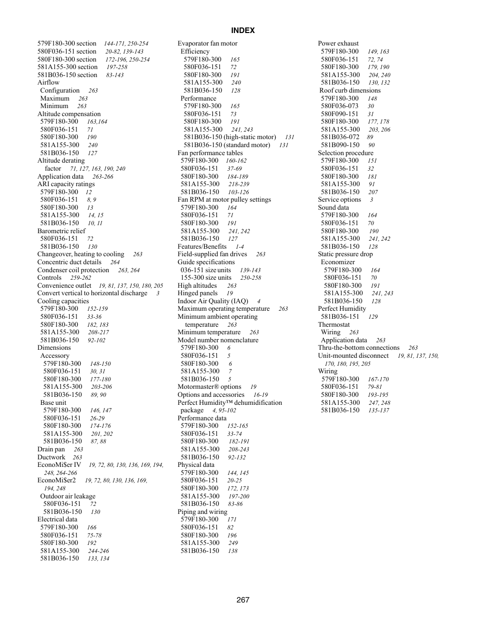 Index | Bryant 581A/B User Manual | Page 267 / 268