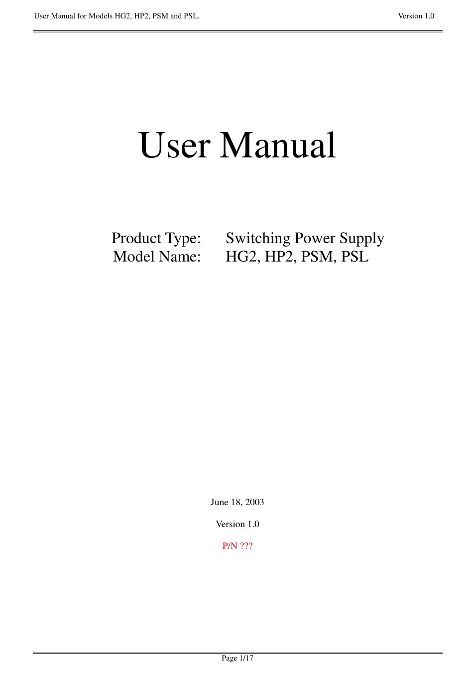 Zippy HG2-6400P User Manual | 17 pages