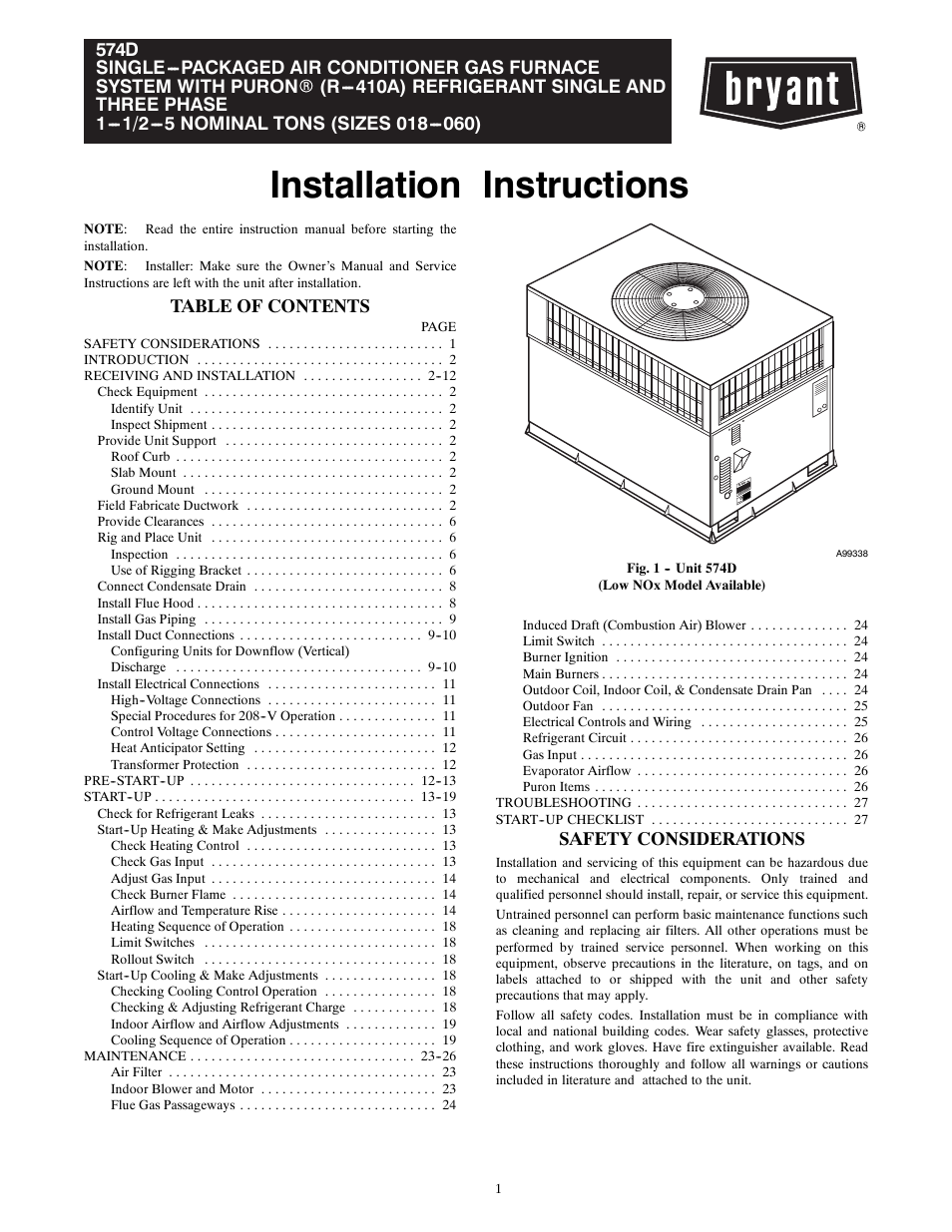Bryant 574D User Manual | 32 pages