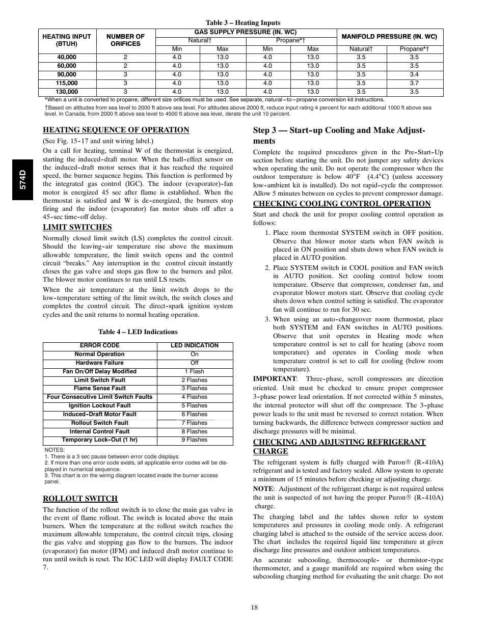 Step 3 — start--up cooling and make adjust- ments | Bryant 574D User Manual | Page 18 / 32