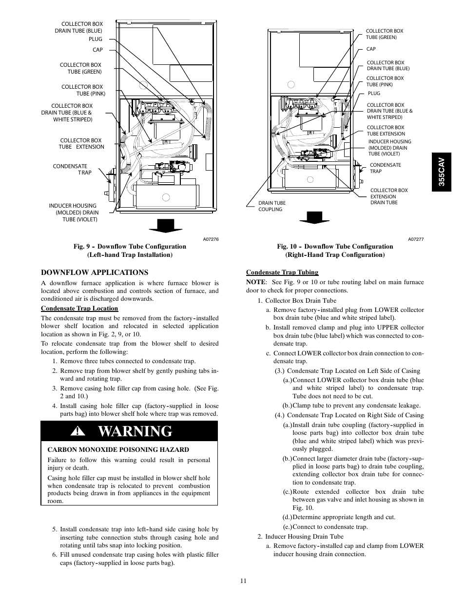 Warning | Bryant SERIES A 355CAV User Manual | Page 11 / 62