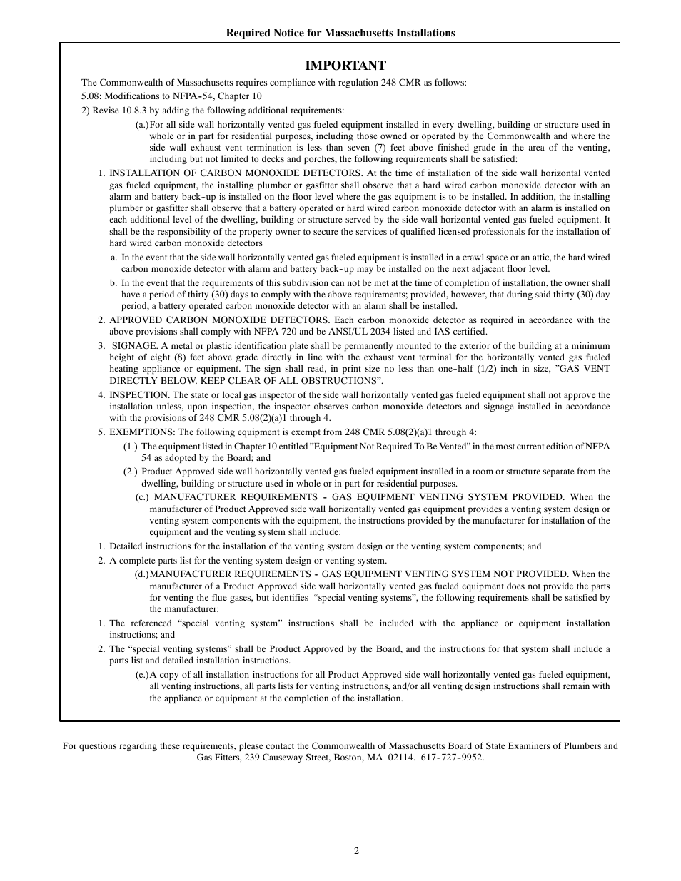 Important | Bryant SERIES A 355CAV User Manual | Page 2 / 62