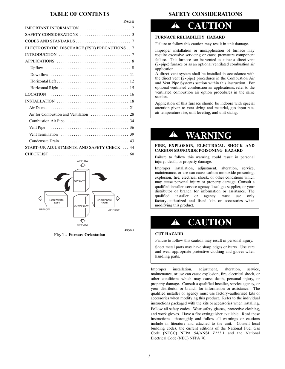 Bryant SERIES A 355CAV User Manual | Page 3 / 62