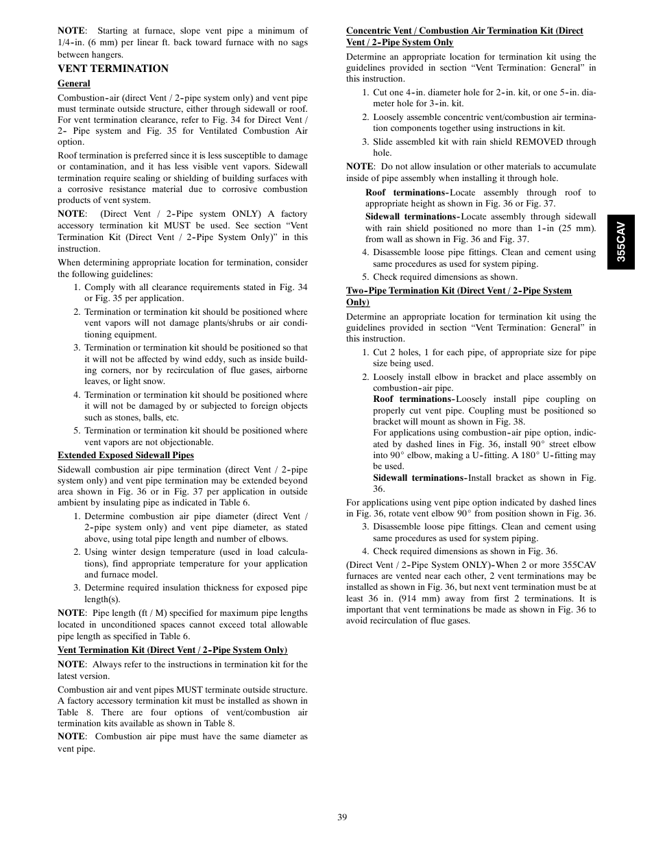Bryant SERIES A 355CAV User Manual | Page 39 / 62