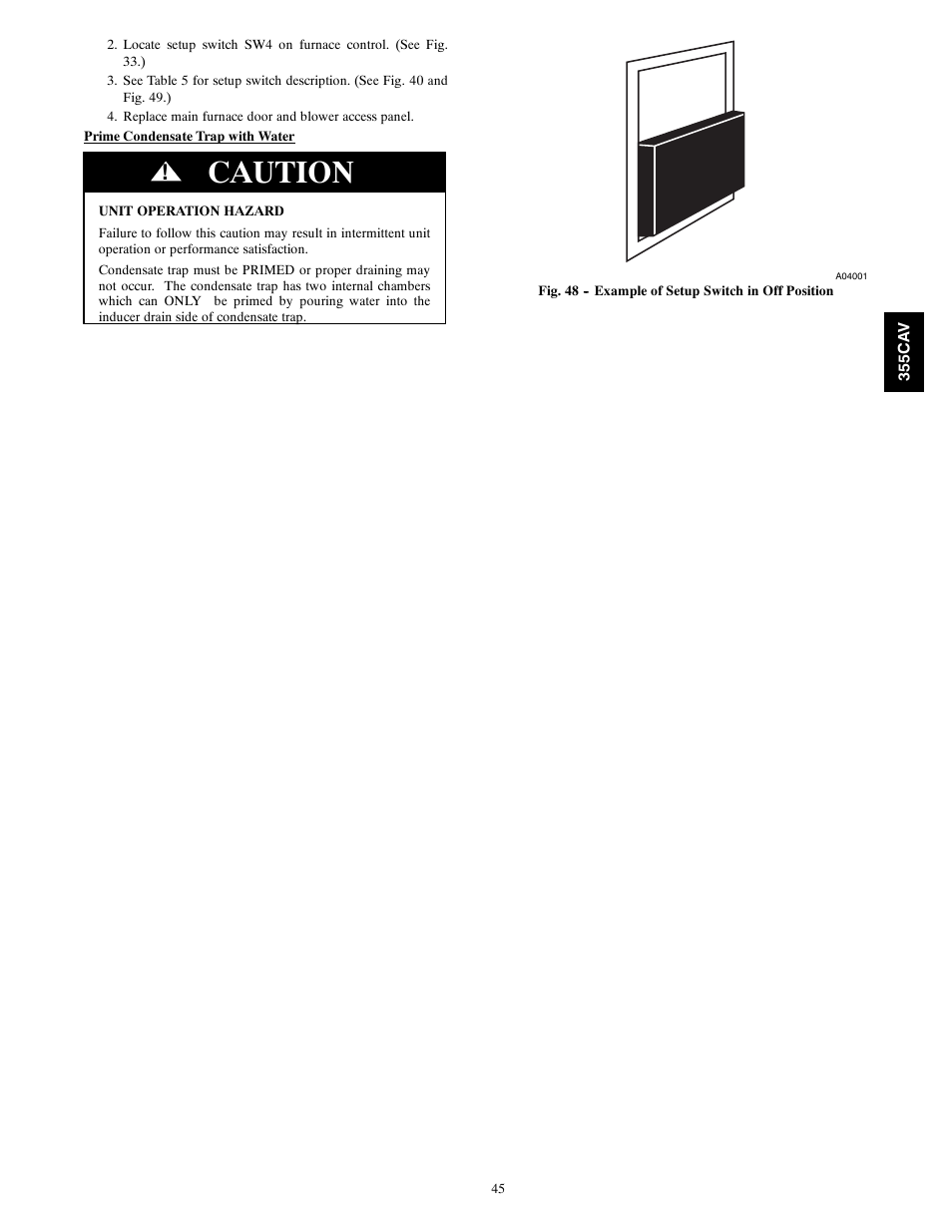 Caution | Bryant SERIES A 355CAV User Manual | Page 45 / 62