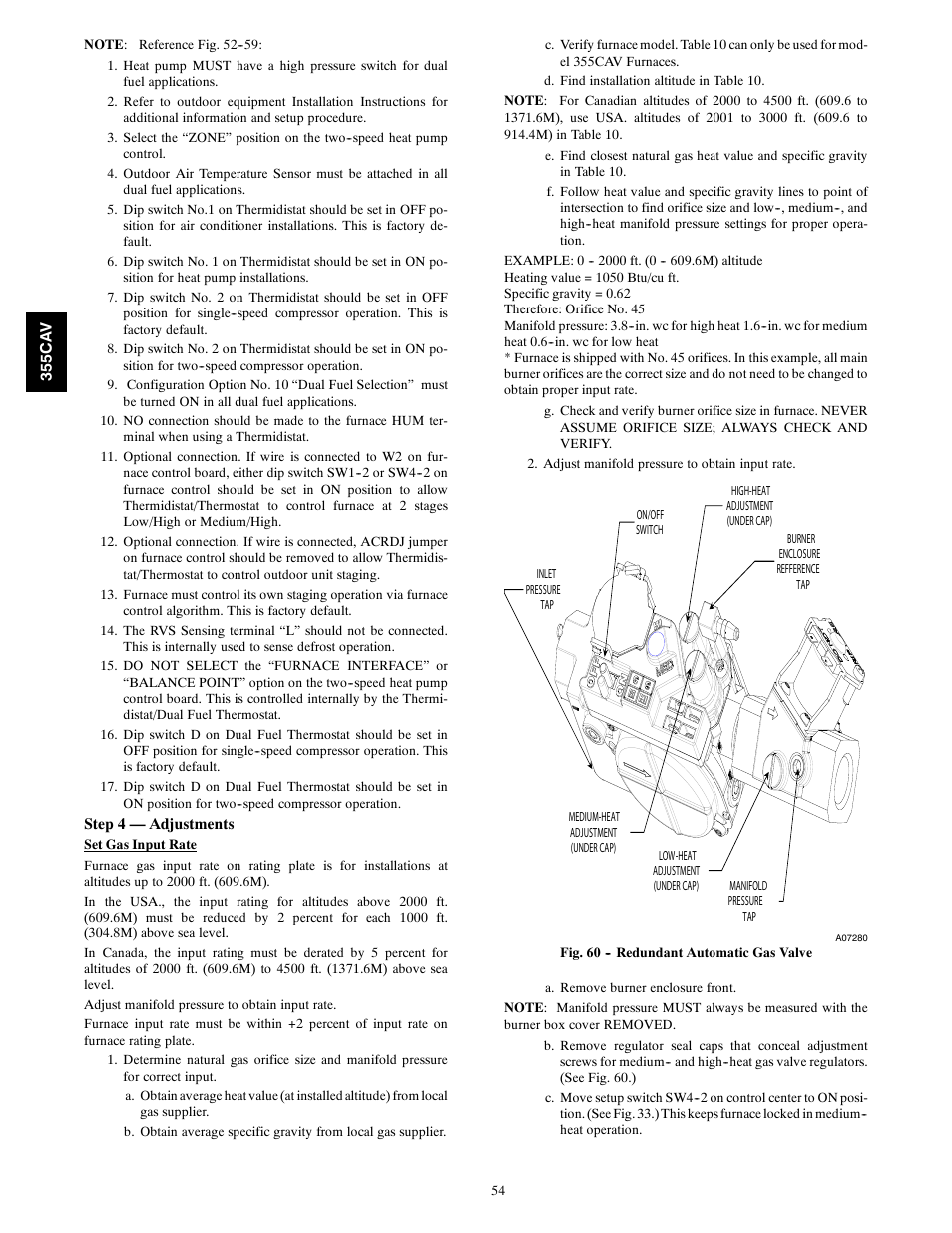 Bryant SERIES A 355CAV User Manual | Page 54 / 62