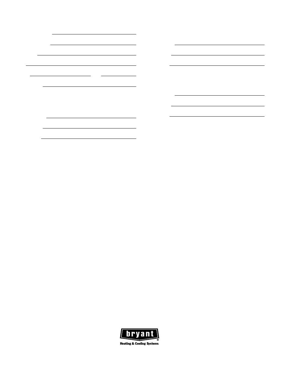Bryant 373LAV  EN User Manual | Page 12 / 12