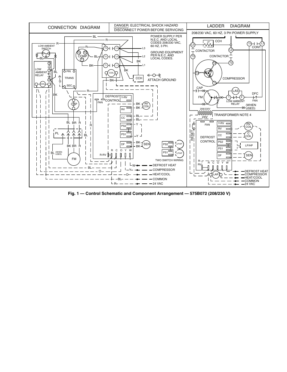 Connection diagram, Ladder diagram | Bryant 575B User Manual | Page 3 / 12