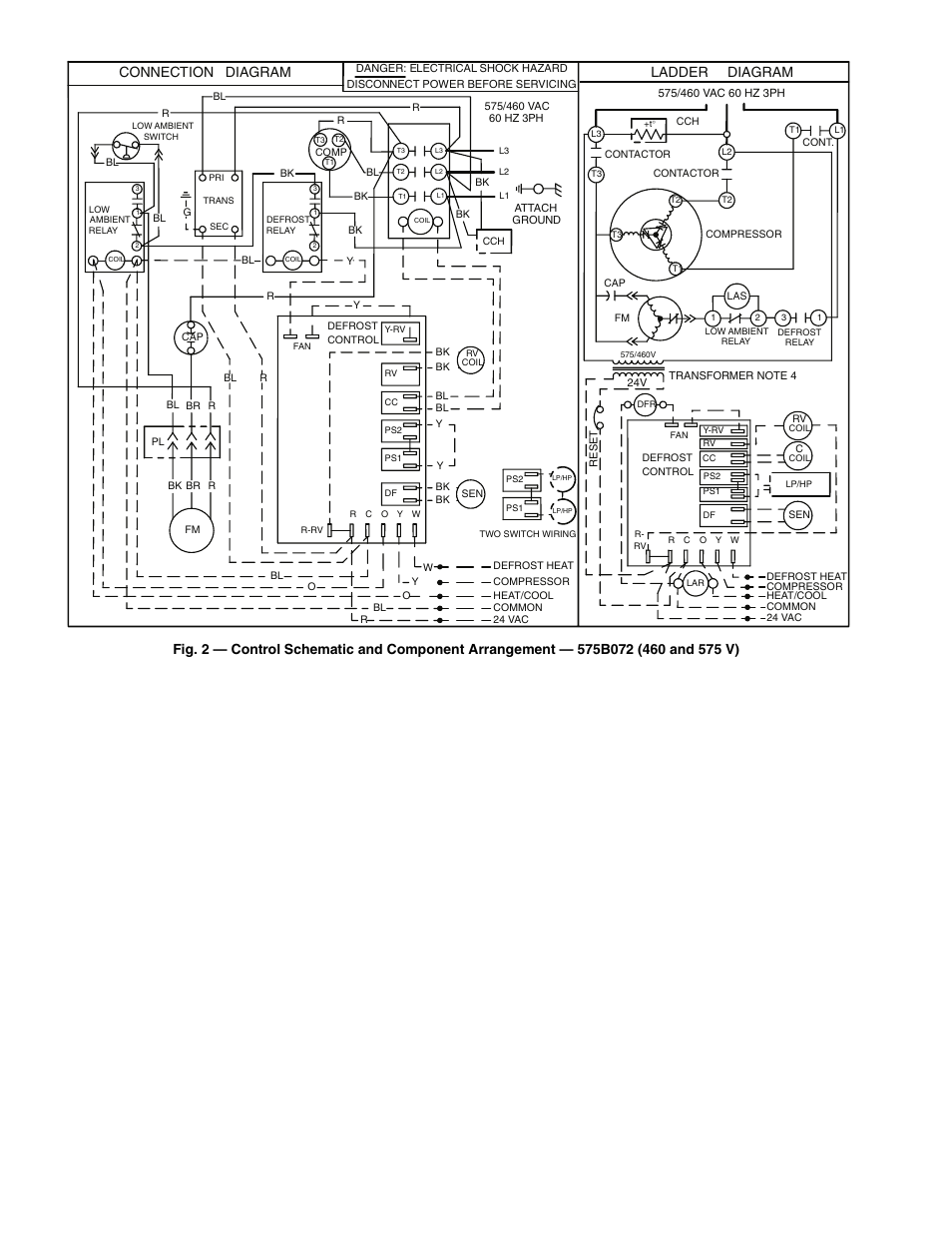 Connection diagram, Ladder diagram | Bryant 575B User Manual | Page 4 / 12