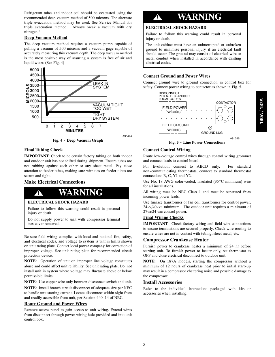 Warning | Bryant Air Conditeners 180A User Manual | Page 5 / 16