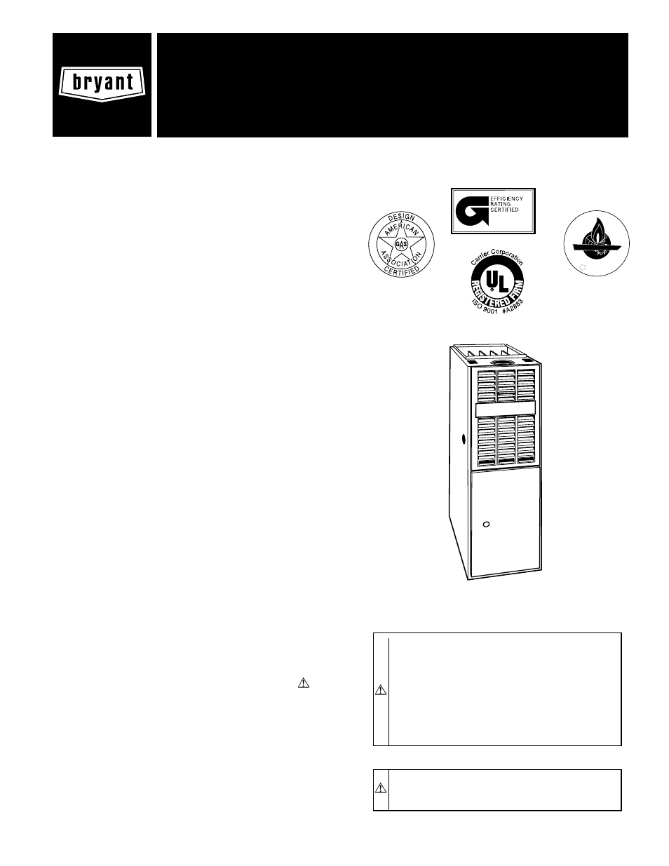 Bryant GAS-FIRED INDUCED-COMBUSTION FURNACE 393AAV User Manual | 12 pages