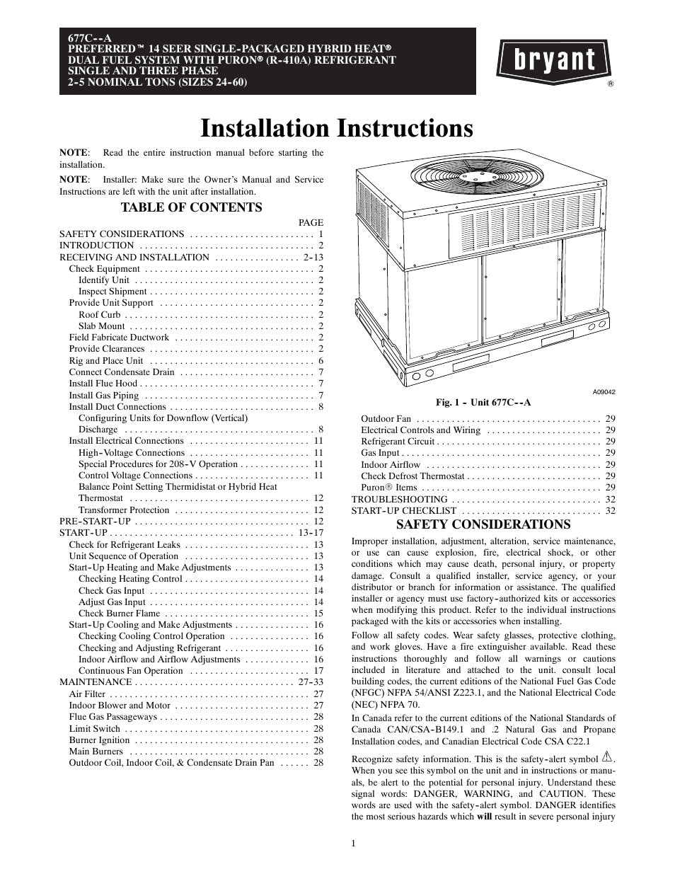 Bryant 677C--A User Manual | 36 pages