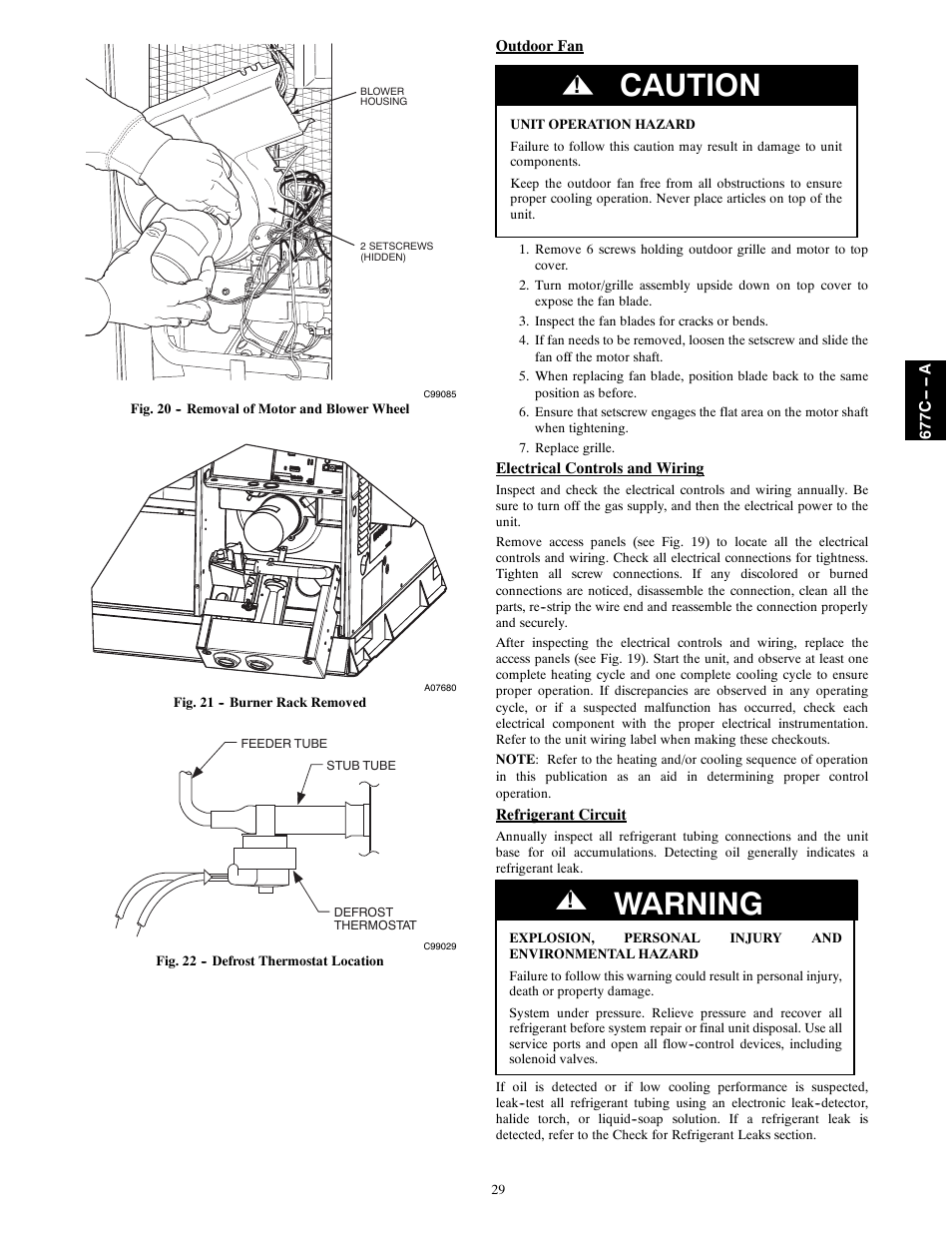 Caution, Warning | Bryant 677C--A User Manual | Page 29 / 36