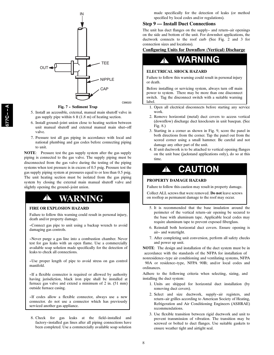 Warning, Caution | Bryant 677C--A User Manual | Page 8 / 36