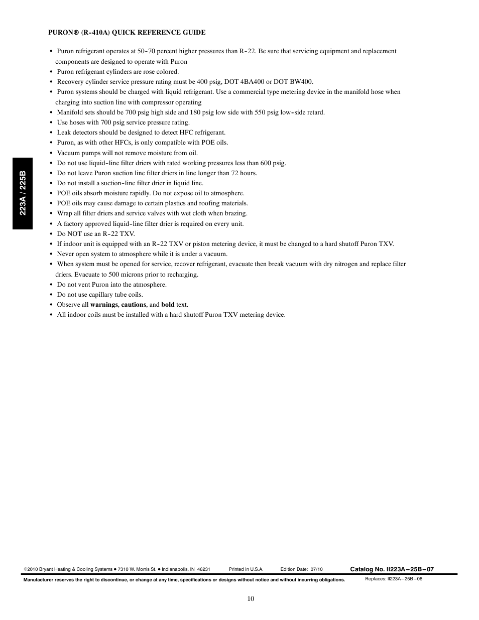 Bryant Preferredt Series with Puronr Refrigerant 223A User Manual | Page 10 / 10