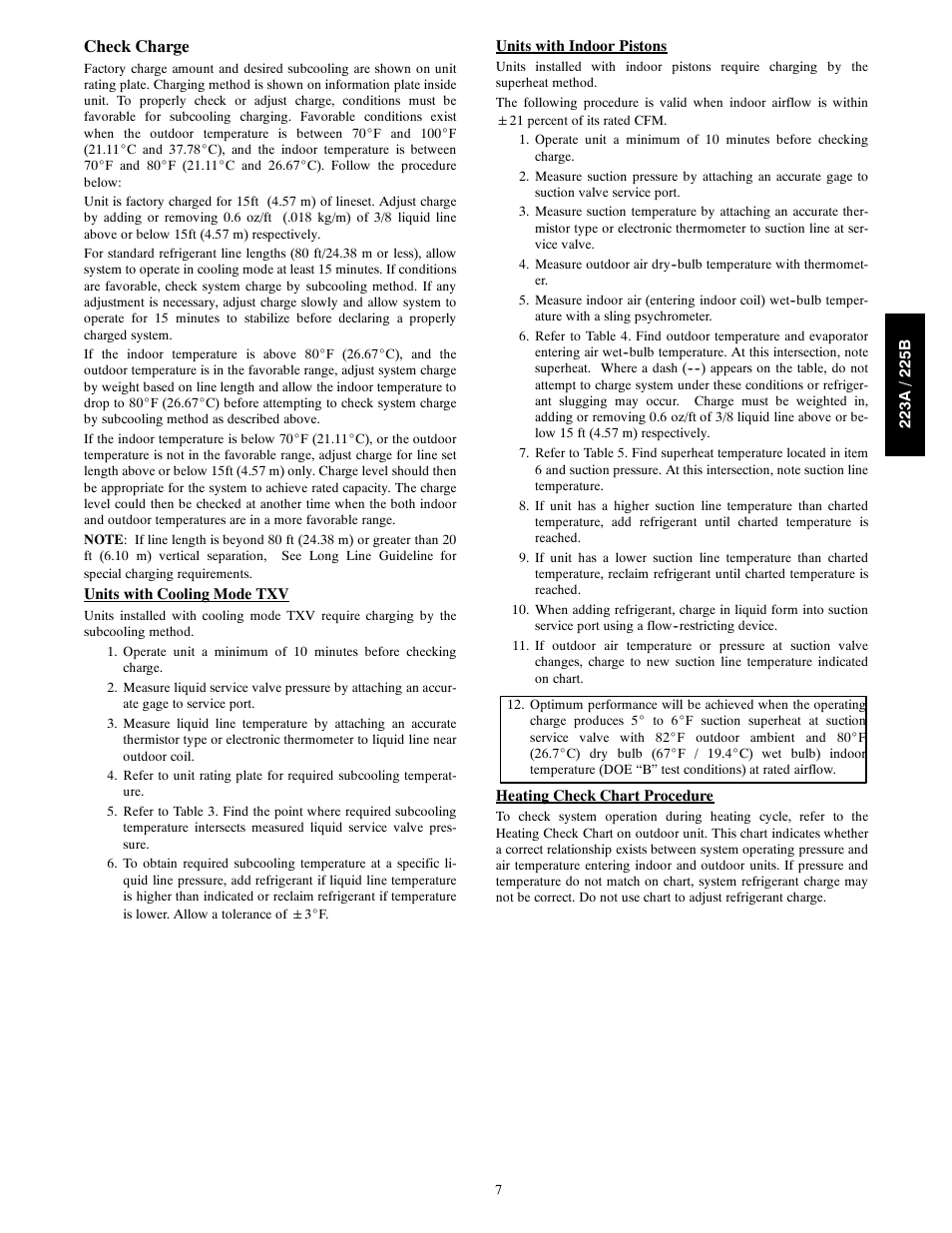 Check charge | Bryant Preferredt Series with Puronr Refrigerant 223A User Manual | Page 7 / 10
