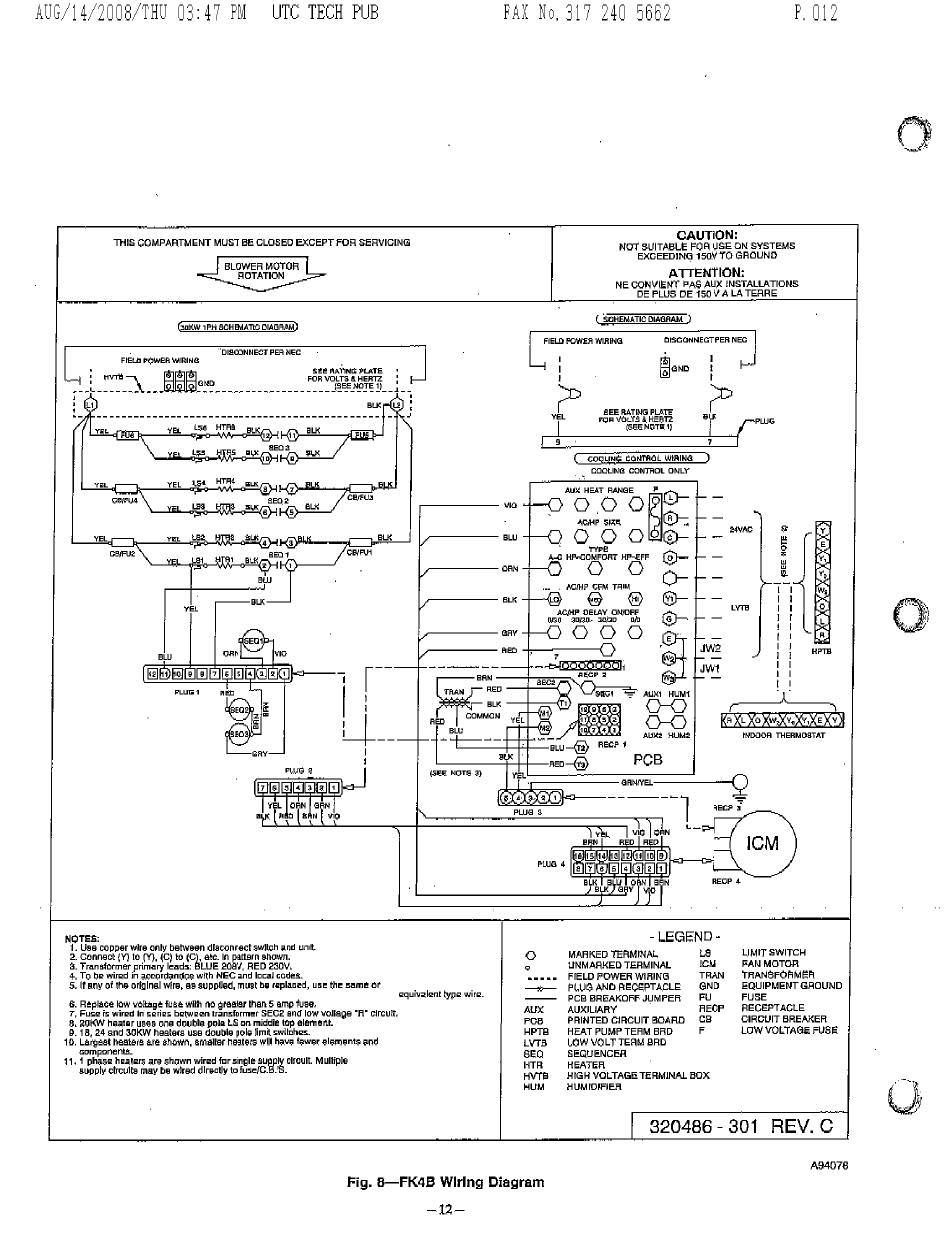 320486-301 rev. c, О о о о, L i y | T вштоента, Я,о^ рсв, Legend | Bryant FA4A User Manual | Page 12 / 30