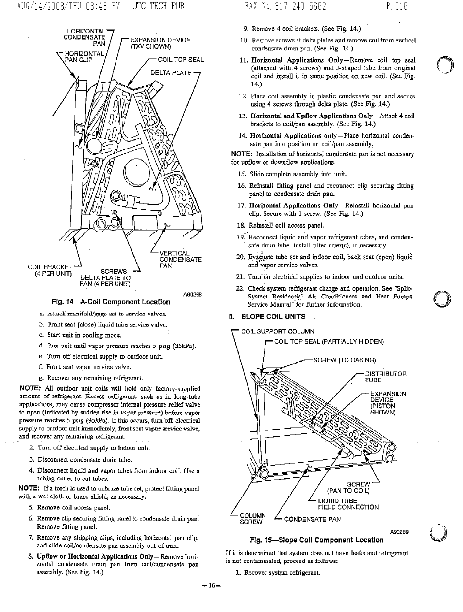 Ii. slope coil units | Bryant FA4A User Manual | Page 16 / 30