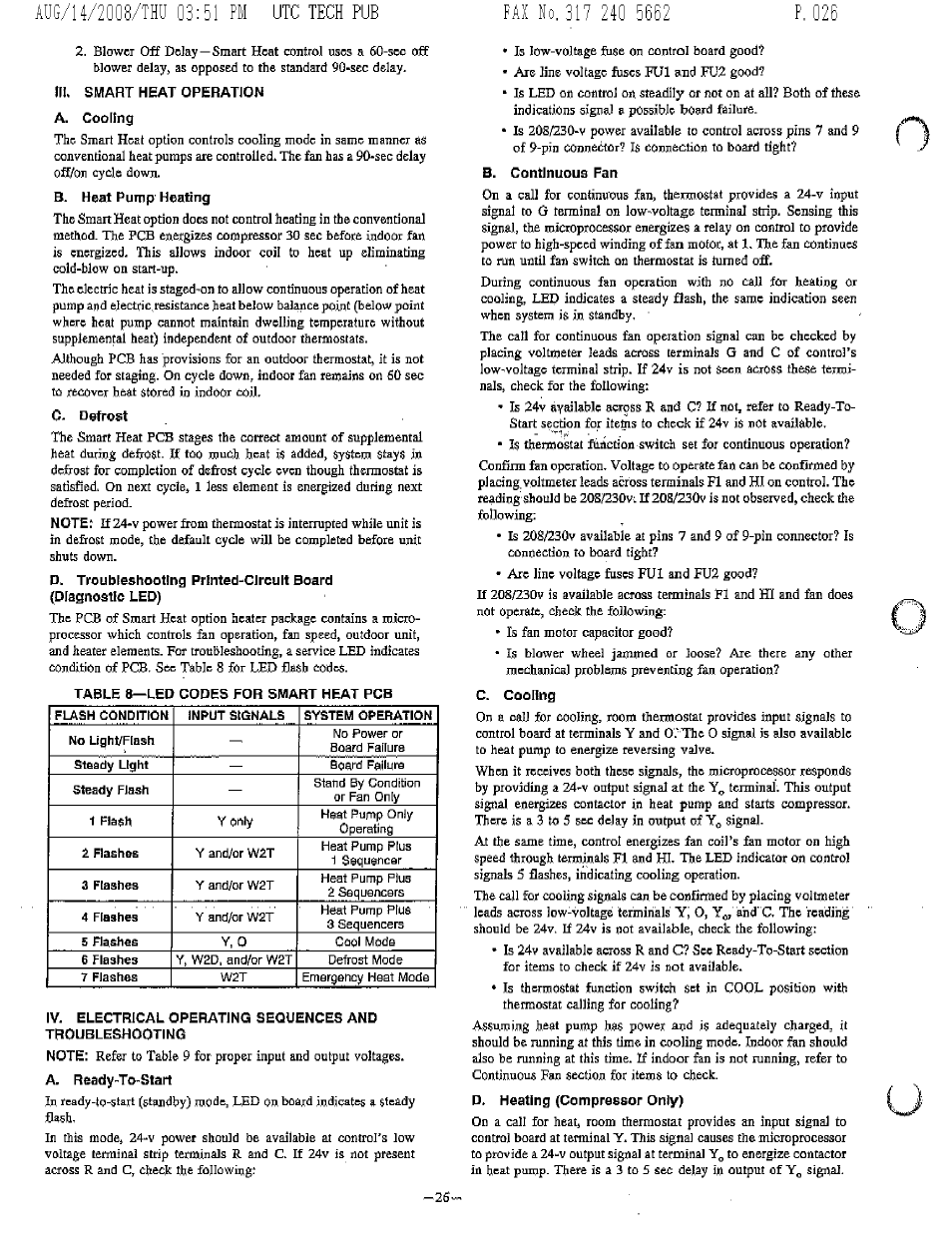 Iil smart heat operation, A. cooling, C- defrost | B. continuous fan, C. cooling, D. heating (compressor only) | Bryant FA4A User Manual | Page 26 / 30