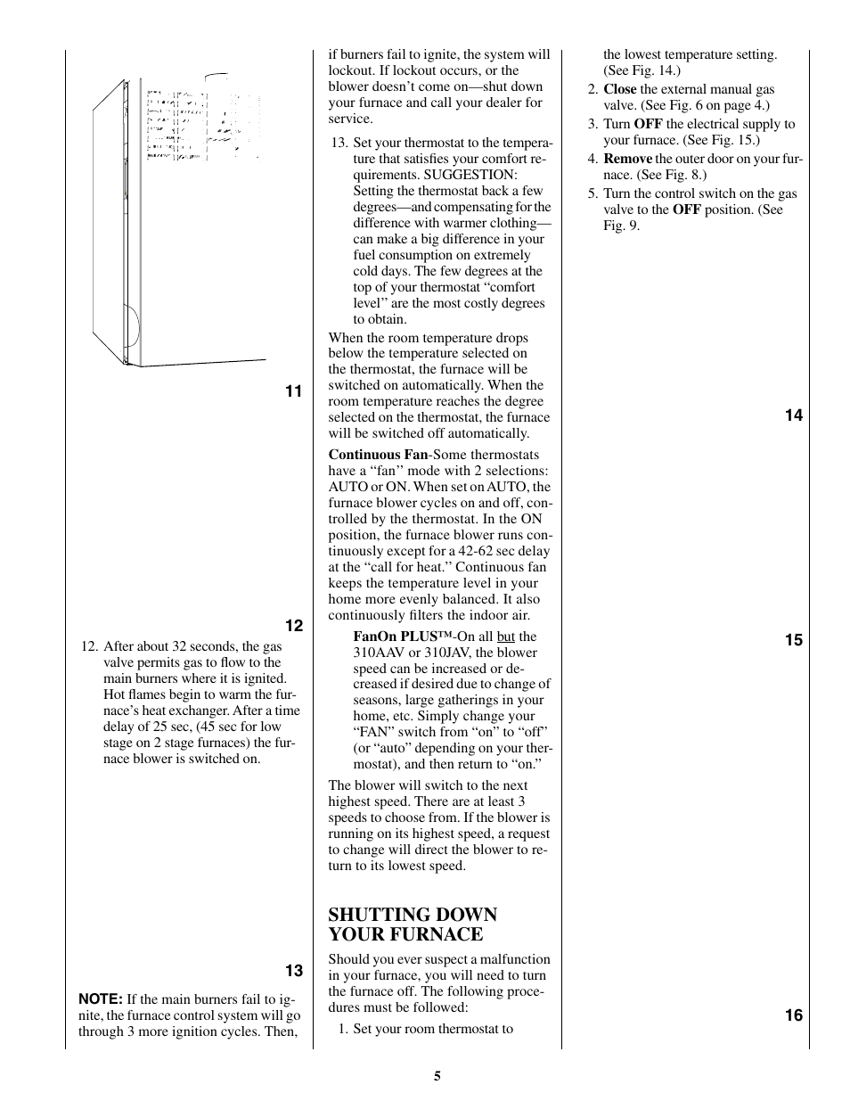 Shutting down your furnace | Bryant 310 User Manual | Page 5 / 8