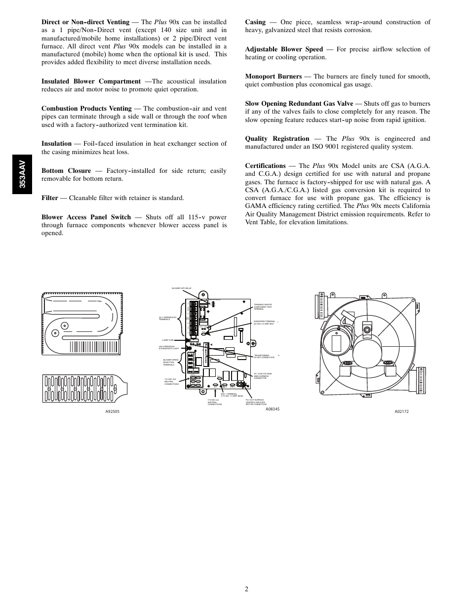 353aa v | Bryant PLUS 90X 353AAV User Manual | Page 2 / 22
