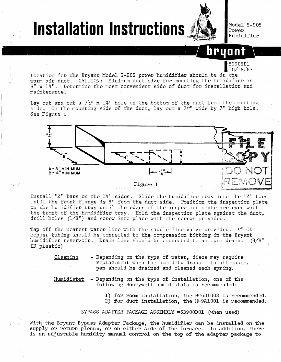 Bryant 5-905 User Manual | 4 pages