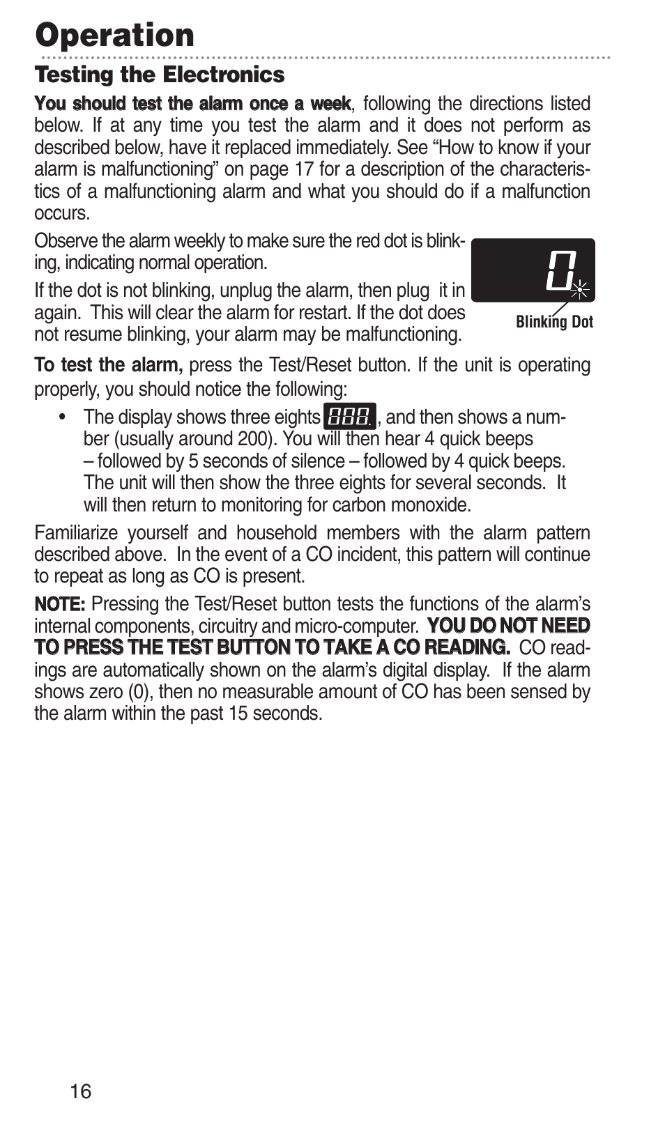 Operation, Testing the electronics | Bryant KN-COPP-3-RC User Manual | Page 20 / 35