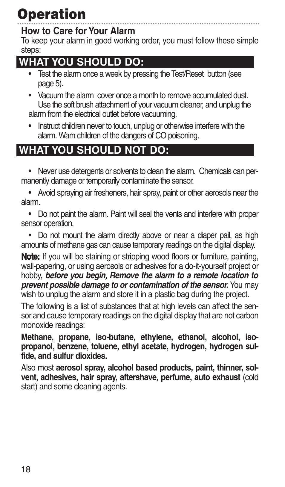 Operation, What you should not do: what you should do | Bryant KN-COPP-3-RC User Manual | Page 22 / 35