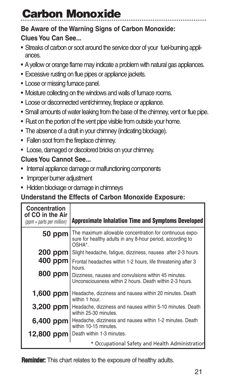 Carbon monoxide | Bryant KN-COPP-3-RC User Manual | Page 25 / 35