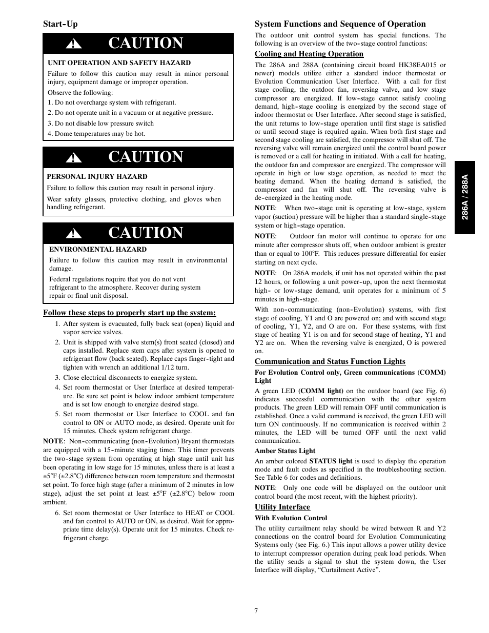 Caution | Bryant Evolutiont Series s with Puronr Refrigerant 286A User Manual | Page 7 / 16