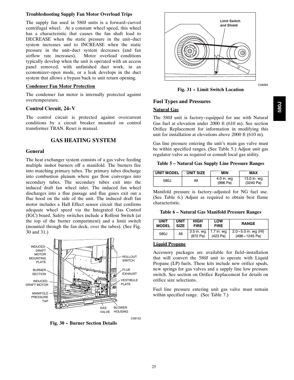 Gas heating system, Control circuit, 24--v, General | Fuel types and pressures | Bryant F User Manual | Page 25 / 85