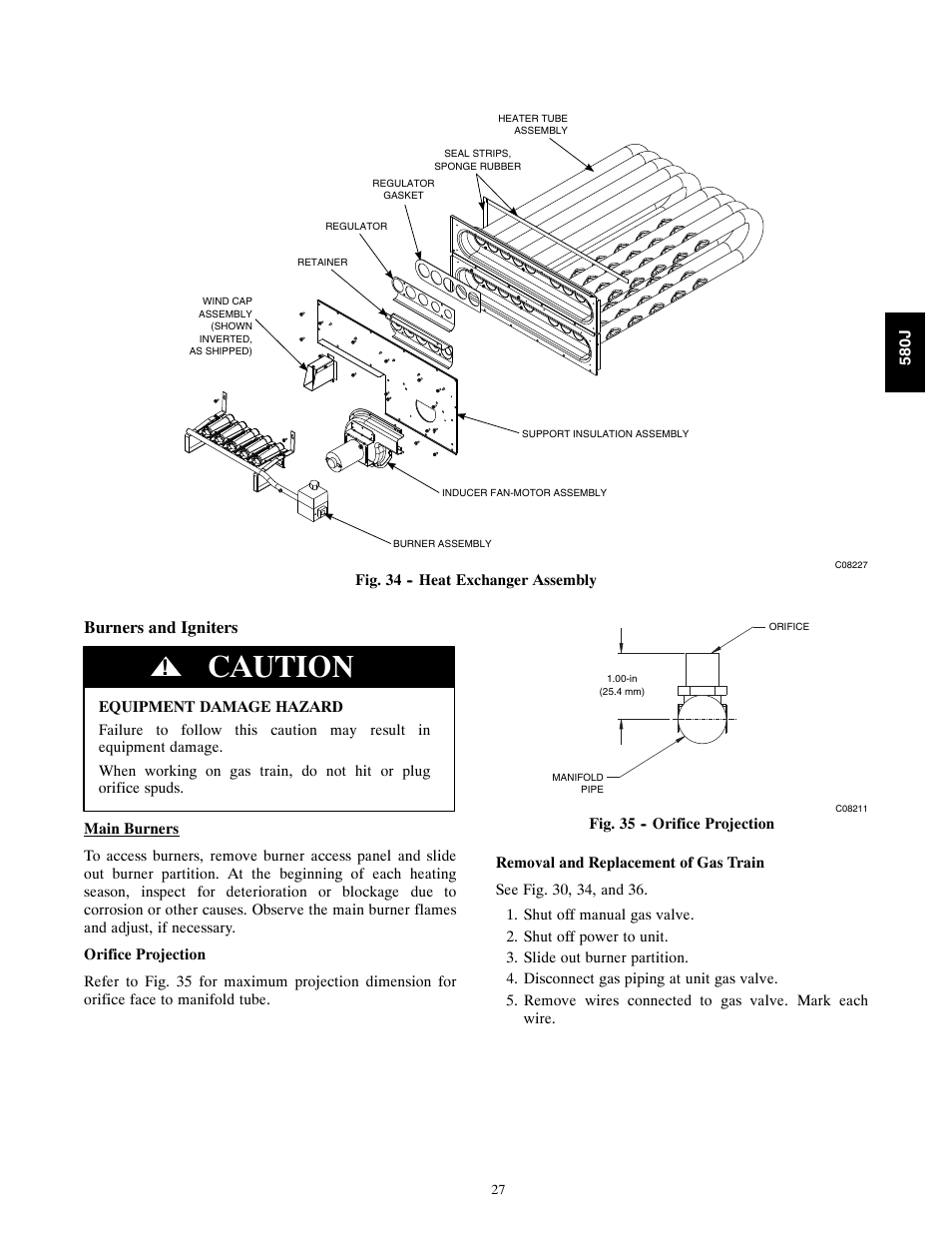 Caution, Burners and igniters | Bryant F User Manual | Page 27 / 85