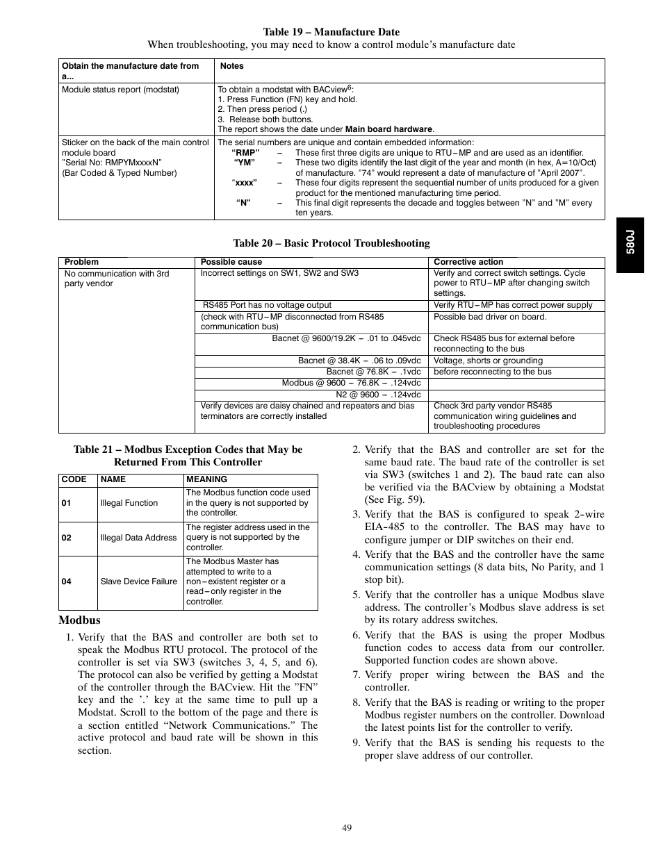 Modbus | Bryant F User Manual | Page 49 / 85