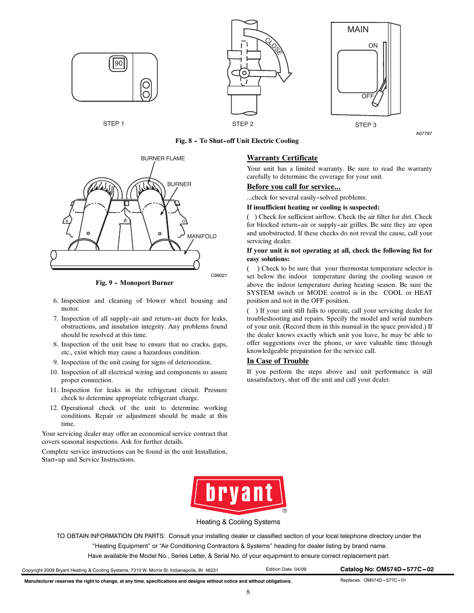 Main | Bryant 577C User Manual | Page 8 / 8