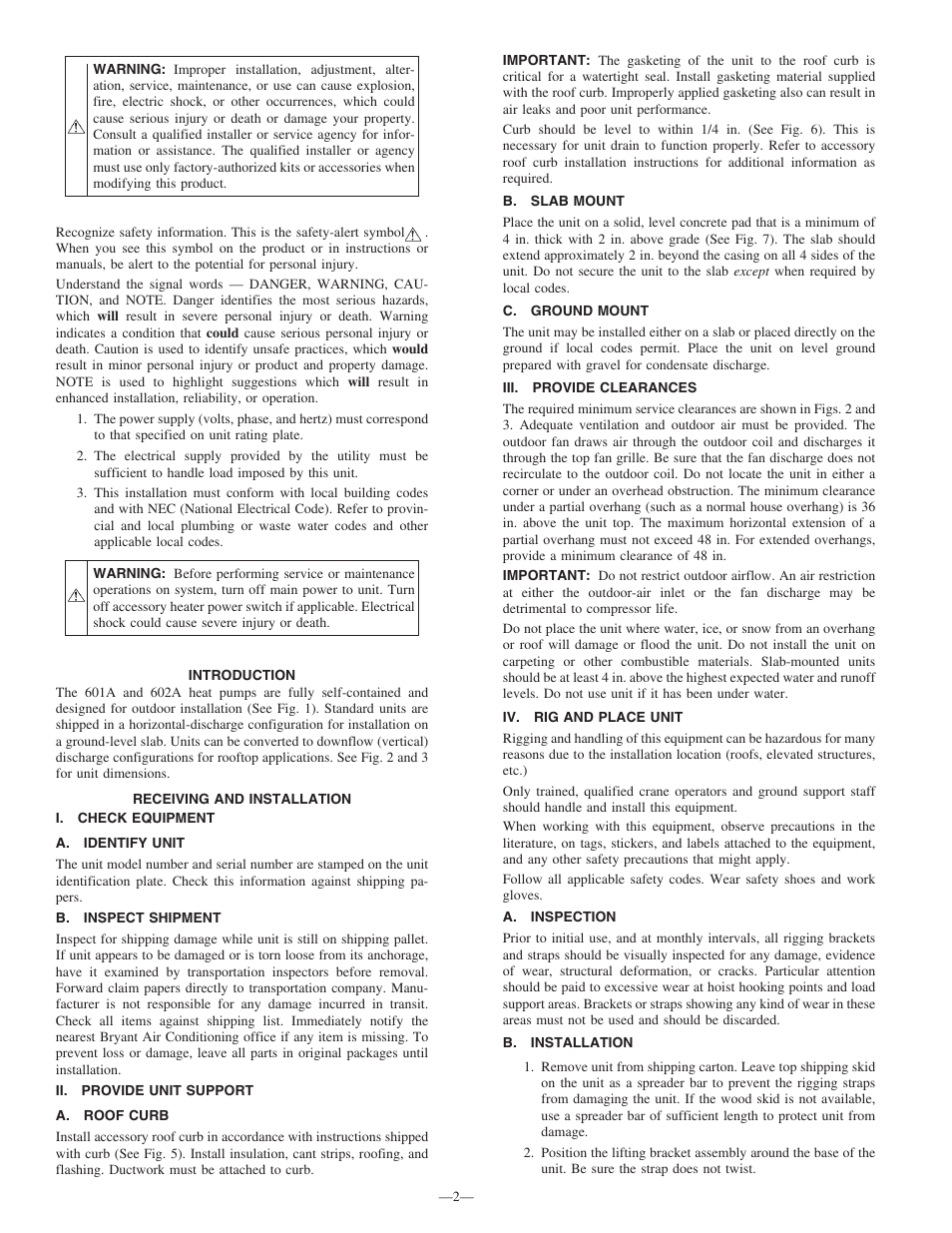 Bryant 3-PHASE 602A User Manual | Page 2 / 26