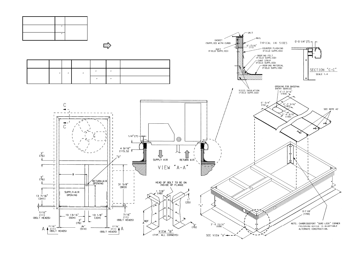 Fig. 4 — roof curb | Bryant Single Package Rooftop Electric Heating/Electric Cooling Unit 558D User Manual | Page 4 / 40